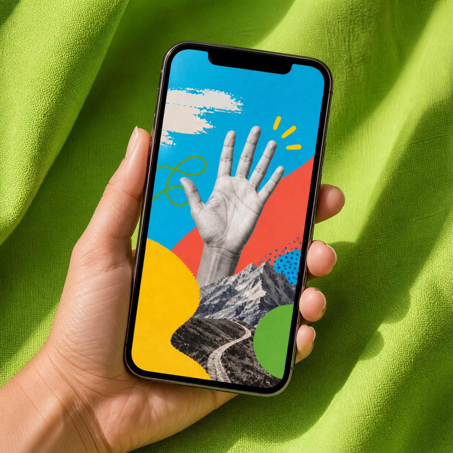 Campagne-uiting op een smartphone