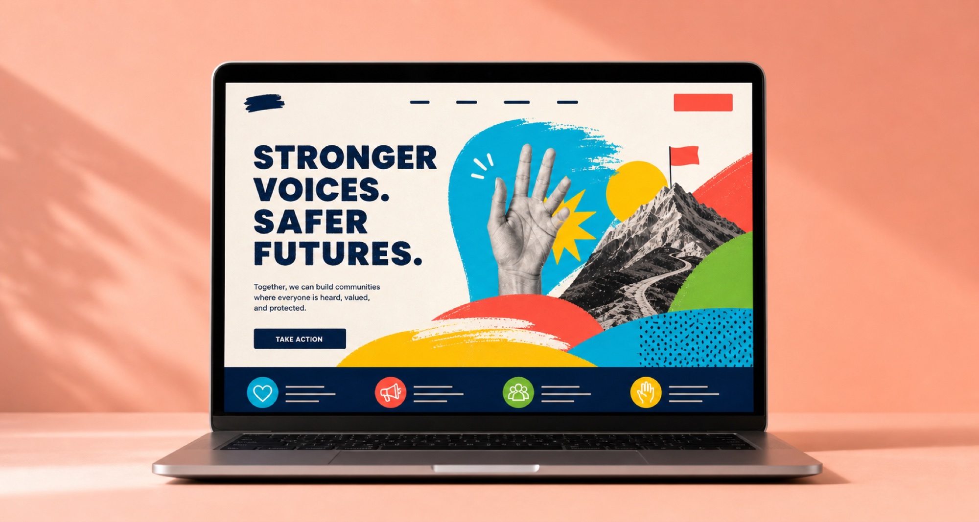 Campagnewebsite op een laptop
