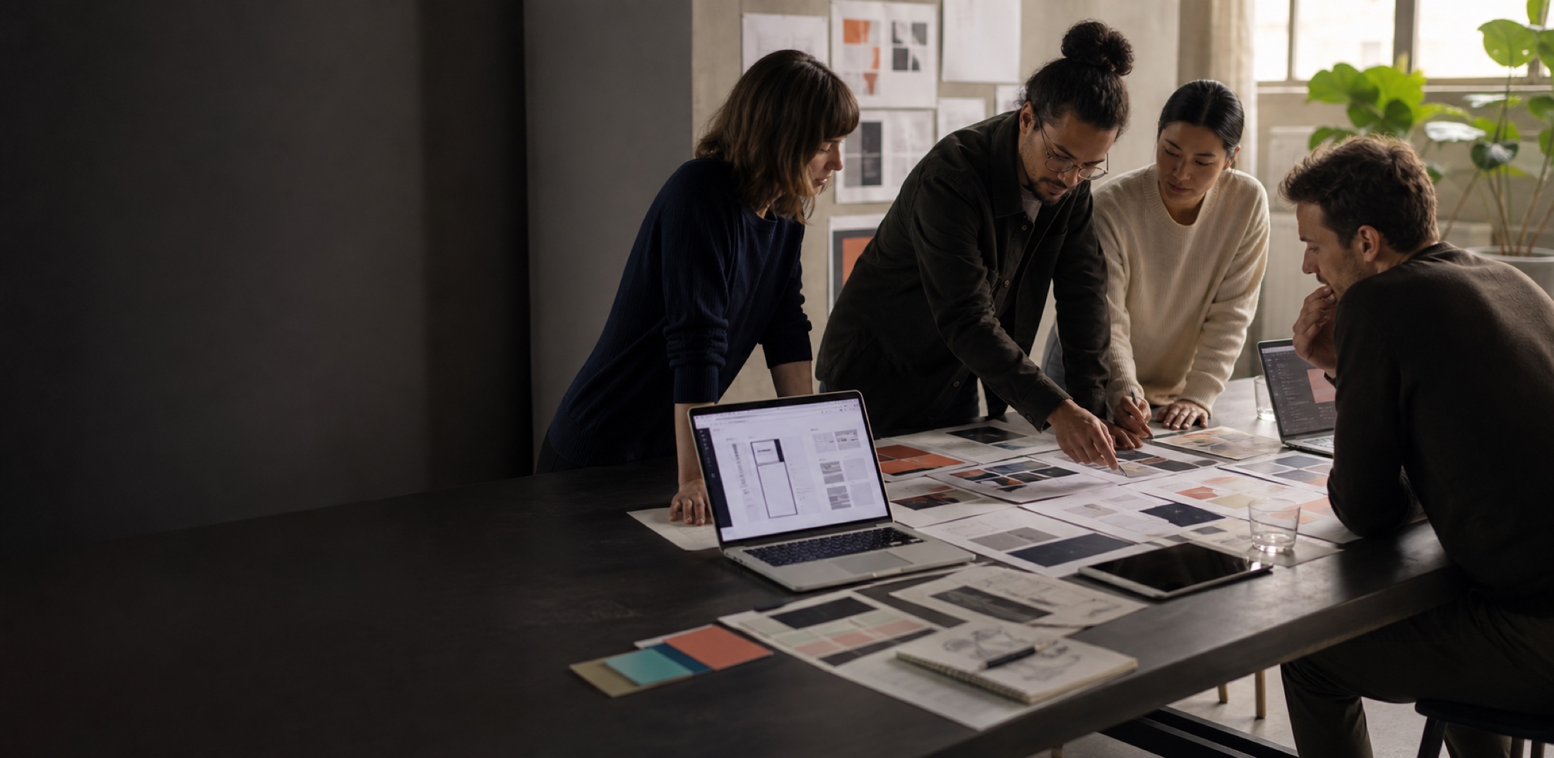 Creatief team werkt aan strategie, ontwerp en digitale producten