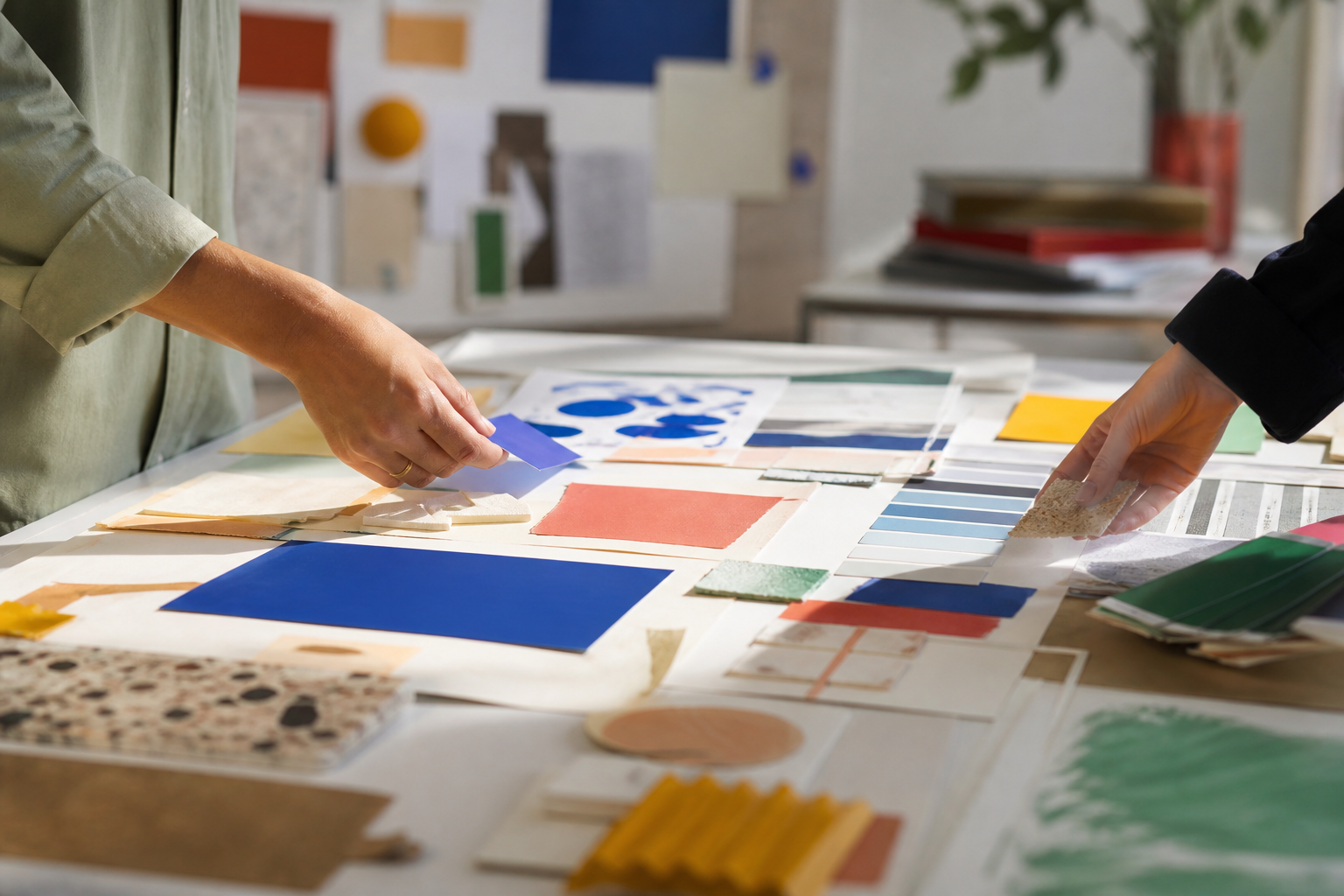 Ontwerpers leggen kleur, materiaal en vorm samen op tafel
